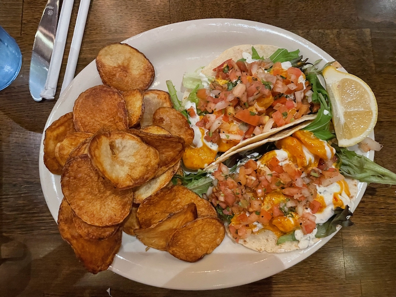 Firecracker shrimp tacos with pico de gallo