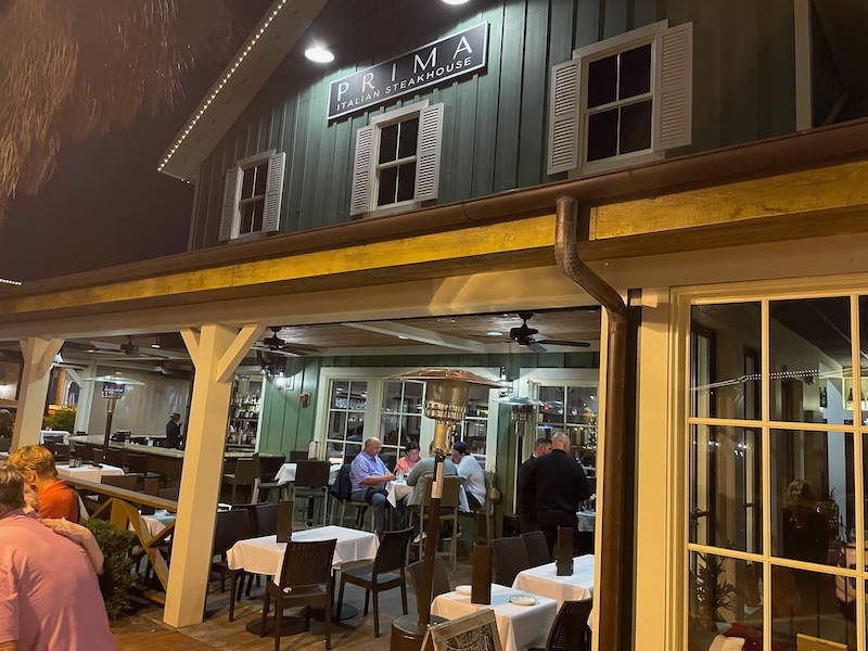 Exterior of Prima Italian Steakhouse in Brownwood