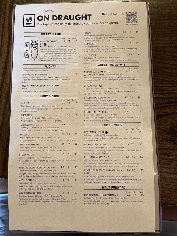 world of beer menu beer 1