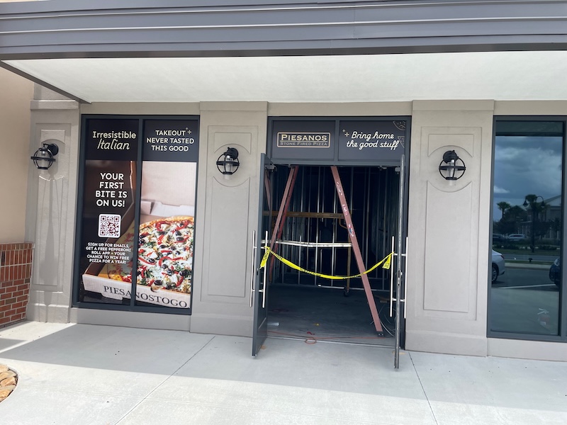 Piesanos Stone Fired Pizza under construction