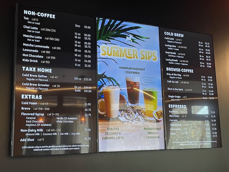 Lucky Goat Coffee menu in Eastport